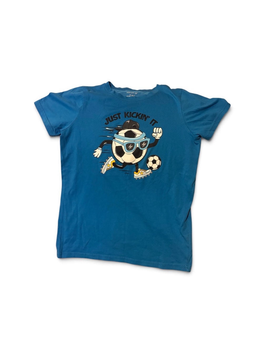 bcg Blue 'Just Kickin' It' Soccer Graphic Tee Boys size 14/16